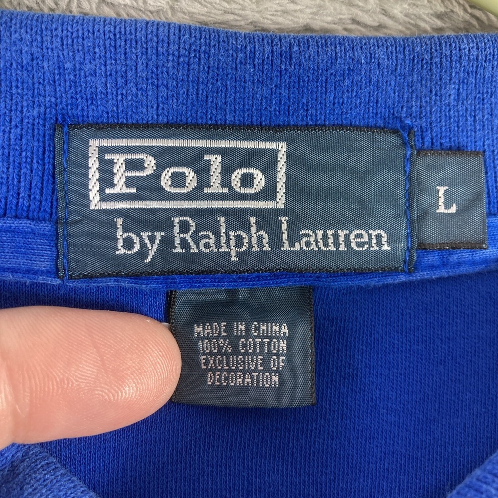 Ralph Lauren Polo Shirt Men Large Blue Preppy Casual Pony Logo Short Sleeve - Picture 8 of 13